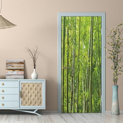 FYRHLH 3d Türtapete Selbstklebend Bambus Türposter Fototapete, Schlafzimmer Wohnzimmertür Aufzug Tür Aufkleber B100 x H200cm
