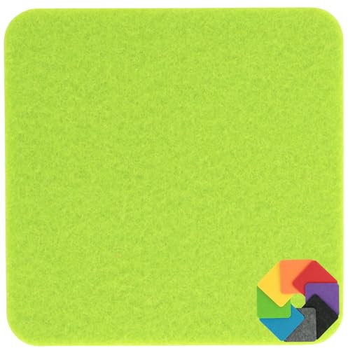 Design Filz Untersetzer eckig - 20x20cm in Pistazie für Glas, Getränke, Bar, Tasse, Vase