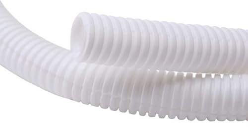 MOCNT Tubo Corrugato Flessibile Auto Chiuso Tubo Guaina Isolante Protettivo Cavo Filo per Guaina Ondulata Cavi Elettrici Gestione Bianco Esterno 28mm Lunghezza 5Metri