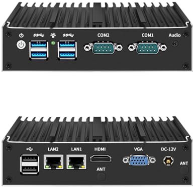 HSIPC Celeron J4125 X86 Thin Client, Mini PC, Nano PC, PC Cheap con doppia porta RJ45 Dual COM RS485 VGA HDMI 6 USB