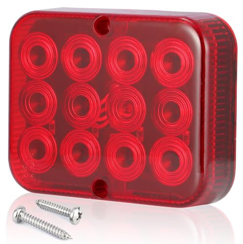 SPARKMOTO 1 x Piloto Antiniebla Remolque Homologada, Luces Antiniebla Posterior LED remolque Sumergible,Pilotos De Remolque Led Rojo 12V