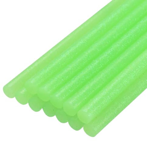 QUARKZMAN 12 Stück Heißklebestifte 7mm x 100mm Heißklebesticks Bunt Heißklebepistole Sticks Heißkleber Klebestifte Klebstoff für DIY Kunsthandwerk AbdichtungGlitzer Hellgrün