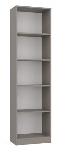 CDF Office Bücherregal R50 | Farbe: Lehm (grau) | Für Wohnzimmer, Büro, Arbeitszimmer | Modern | Regal für Bücher und Spielzeug | Ideal für Kinderzimmer, Teenager, Jugendzimmer