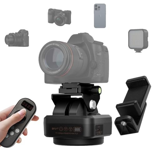 ZIFON YT1500 Pro - Testa treppiede per fotocamera, telecomando a testa girevole a 360°, ciclo punto AB, 2,4 G, 40 m, portata 2,2 kg, impermeabile IP66 per DSLR LED Smartphone SLR Live Streaming.