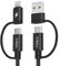 BASESAILOR iPhone 16 15 Pro Max Câble Chargeur Multi USB C 3M,4-en-1 Universel Type C Charge Rapide Cordon avec USB-A/Lightning Ports pour iPhone 14 13 12 11,iWatch 10,Samsung Galaxy S24 S23 S22