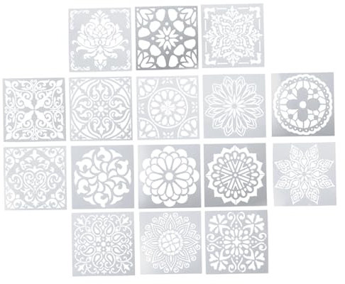 AKOOSY Mandala Malvorlagen 16 Stück Pet Schablonen Geruchlos Und Sicher Selbstgemacht Zeichenhilfe Für Kinder Und Erwachsene Kreative Hohlschablonen Zum Malen Und Basteln