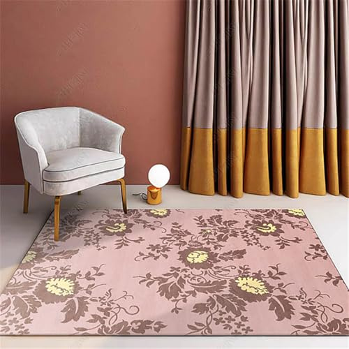 RUGMRZ Tapis Chambre 140X200Cm Moumoute 30 Couleur Rose Home Salon Fleurs Lit Minimaliste Bebe Garcon Sol