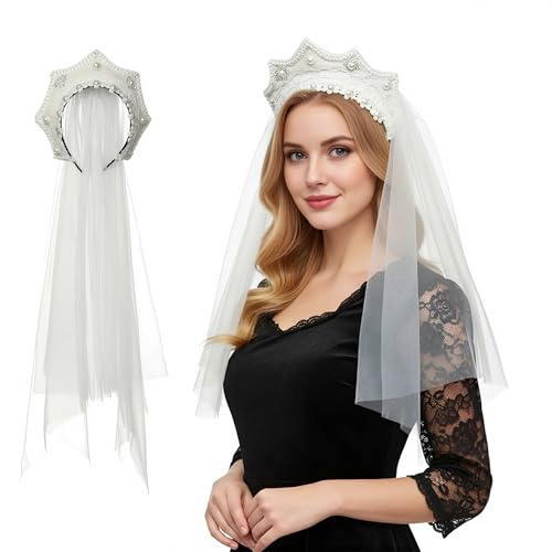 FAD-4U Anne Boleyn Hut Tudor Giebelhaube Kappe Elizabethanische Kopfbedeckung Renaissance Kostüm Kopfschmuck für Frauen Cosplay Party