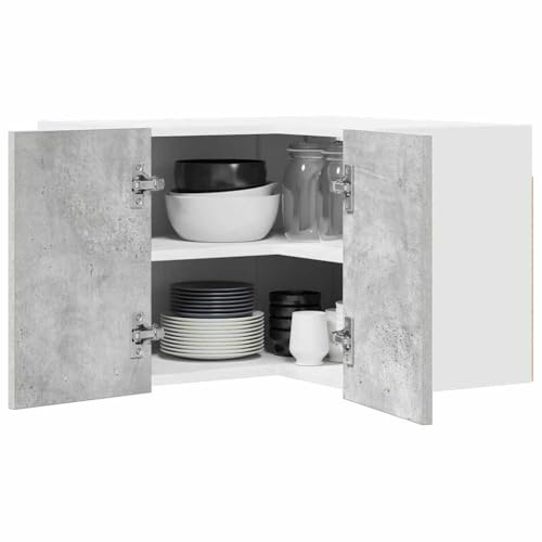 vidaXL Hängeschrank Betongrau und Weiß 57 x 57 x 40 cm Holzwerkstoff