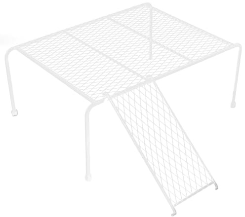 KESYOO Large White Metal Chicken Coop Platform with Ladder and Iron Mesh Rack for Rutin Chicken Feeding and Playing for Poultry Cage