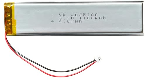 3,7V LiPo Akku 1000mAh 4025100 mit JST 1,25 mm 2-poligem Stecker, Lithium-Polymer Akku für Bluetooth-Lautsprecher, DIY-Elektronik, kleine Drohnen und tragbare Geräte