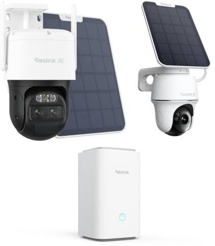 Reolink 4K Überwachungskamera Aussen Akku mit Auto-Tracking | Erweiterbarer Lokaler Speicher, Erweiterte Verschlüsselung, 2.4/5GHz Wi-Fi 6,Home hub+Trackmix 4K+Argus PT Ultra
