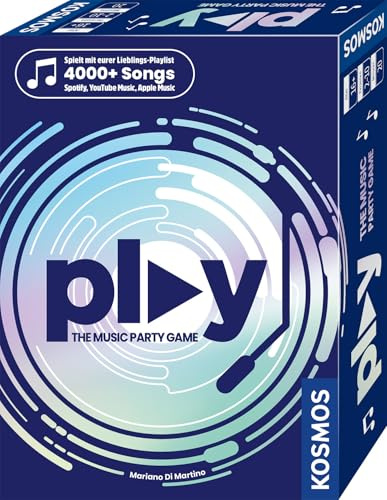 Kosmos Play - The Music Party Game, 4000+ Songs, Schätzen statt wissen | Spielt mit eurer Lieblingsplaylist, Musik-Partyspiel für 2-10 Personen, Brettspiel, Kartenspiel ab 16 Jahren, 20 Minuten