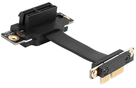 Agmoctz PCIE X1 Riser-Kabel Dual 90-Grad-Rechtwinkliges PCIe 3.0 X1 Bis X1-VerläNgerungskabel 8 Gbit/S PCI Express 1X Riser-Karte - 5 cm