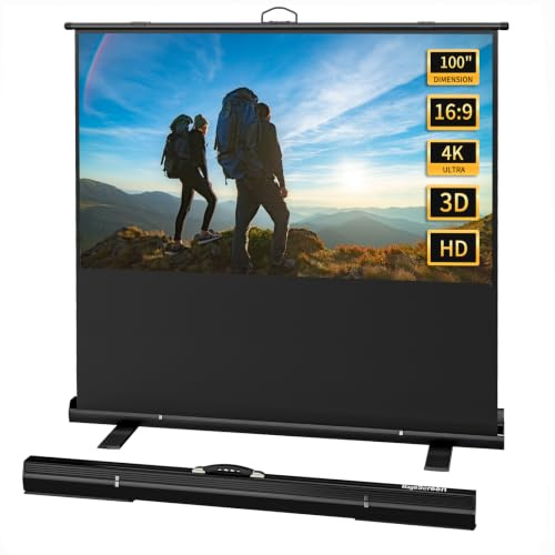 MageScreen 100 Inch (210 x 232cm) 16:9 Portable Projector Screen with Stand | 1.2 High Gain Wrinkle-Free, Portable Outdoor Projector Screen