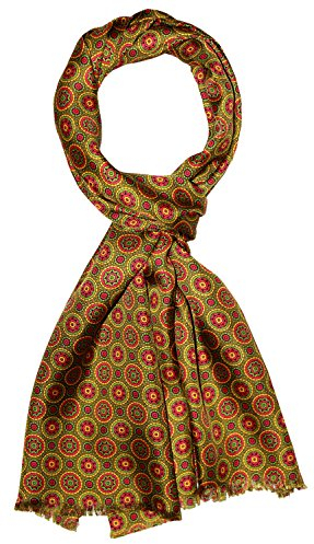 Lorenzo Cana Herren Schal 100% Seide in harmonischen Farben bedruckt doppellagig Seidenschal Seidentuch Tuch Dandy Style 30 cm x 160 cm - 8920611