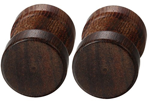 JewelryWe Holz Fake Plug Ohrstecker: 10mm Dunkelbraun Edelstahl Rund Kreis Ohrringe Holz Fake Ohr Plugs Cheater Tunnel Gauges Piercing Vintage Ohrschmuck Modeschmuck für Damen Herren