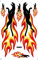 Panther Flammen Feuer orange Sticker Aufkleber Folie 1 Blatt 270 mm x 180 mm wetterfest