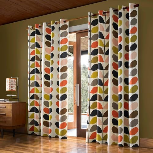 Ashley Wilde Orla Kiely Multi Stem gefüttert Vorhänge 116,8 x 182,9 cm