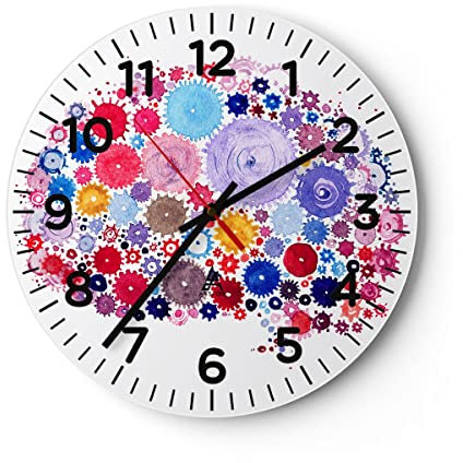 Modern Wanduhr Gehirn Innovation Inspiration 30x30cm Rund Klein Wand Uhr Glas Analog Zimmeruhren Küche Büro Wohnzimmer Glasuhr Wall Clock Dekoration Design Wanddekoration Küchenuhr C4AR30x30-2977