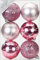 Christbaumkugeln 8cm Rosa-Mix (rosa - Hellrosa) Motive Ornament Dekor Kunststoff bruchfest Dekokugeln Weihnachtskugeln Baumkugeln Baumschmuck Set Christbaumschmuck Weihnachtsschmuck 80mm