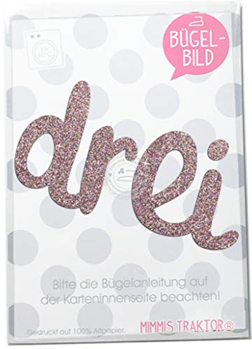 GLITZER Bügelbild Geburtstag! Schriftzug Aufbügler Applikationen Bügelsticker für Stoffe Textilien Kinder zum Aufbügeln Flicken, Farbe:Glitzer confetti, Zahl:3
