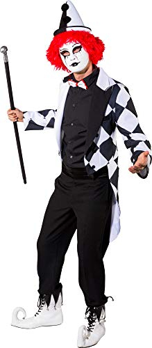 O7861-56-58 schwarz-weiß Herren Pierrot Frack Clown Kostüm Gr.56-58