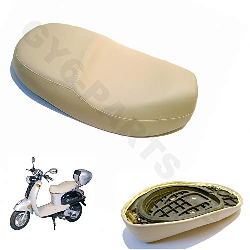 SITZBANK/SATTEL für 2- & 4-TAKT CHINA ROLLER 50 * 2-SITZER * in beige * für viele RETRO ROLLER MODELLE BAOTIAN BT49QT-11 MOTOWORX JONWAY BENZHOU YIYING YY50QT-15 SARO BELLA