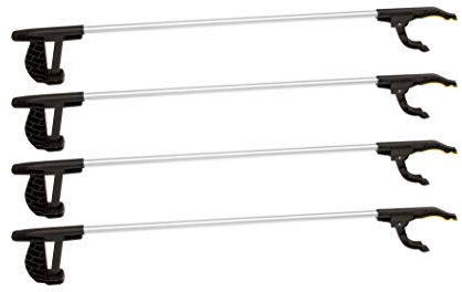 BigDean 4er Set Greifzange 76 cm lang mit magnetischer Spitze + rutschfestem Griff - Als Hand-Verlängerung und Hilfe beim Aufheben - Auch ideal für Senioren und Invaliden