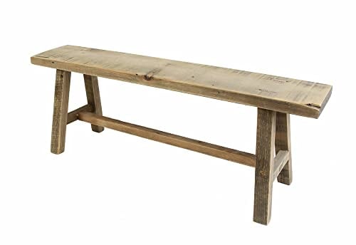FRANK FLECHTWAREN Rustikale kleine Holzbank Used-Look, 78x15x28 cm (LxBxH)
