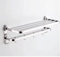 XIAJIA-Double barre de serviette, étagère de rangement pliable montée sur le mur avec 5 crochets, 40 cm x 24 cm x 19,5 cm, SUS 304 acier inoxydable, 90 degrés de rotation, imperméable complet (argent)