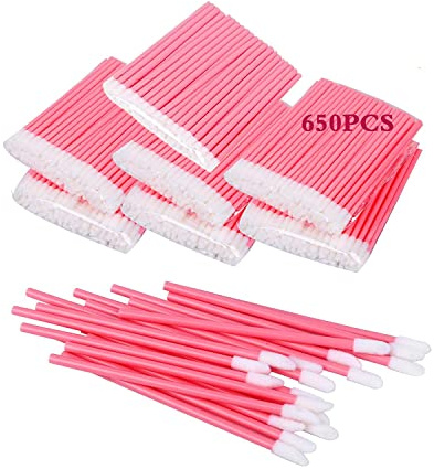 Mooerca 650PCS Disposable Lip Gloss Applicators Make Up Brush Lipstick Wands Makeup Applicators Brushes Applicator Tool Makeup Beauty Tool Kits Disposable Lip Brushes Tool Kits Pink