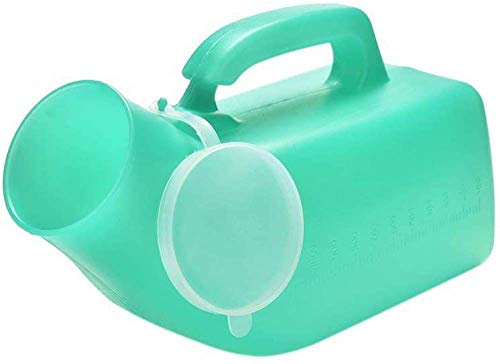 Tragbare männliche Urinalflasche Plastik 1200ML Notfall Männer Urinal Pee Potty mit Deckel für Krankenhaus, Autofahrt, Camping im Freien, Stau