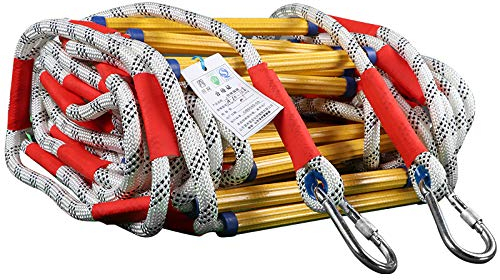 Warooma Strickleiter Feuerfeste Rettungsleiter-Strong Load-Bearing Feuerleiter für Notfälle Tragfähigkeit bis zu 900KG, für den schnellen Einsatz im Feuer/Katastrophe
