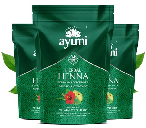 Ayumi, Herbal Henna mit 9 Himalayan-Kräutern, Conditioning Treatment, 3 x 150 g