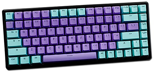 Keycaps, PBT Keycaps 84 Keys 2-Color Backlight Gaming-Keycaps Mechanical Keyboard Keycap For AKKO 3108/RK S84 Keyboard Poker Keys (Cyan-Purple)