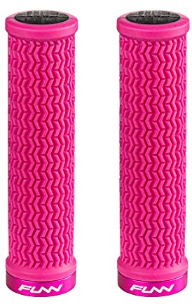 Funn Holeshot Mountainbike-Griffe mit Einzelklemmung, Innendurchmesser von 22 mm, Griffenden gehärtet (Rosa)
