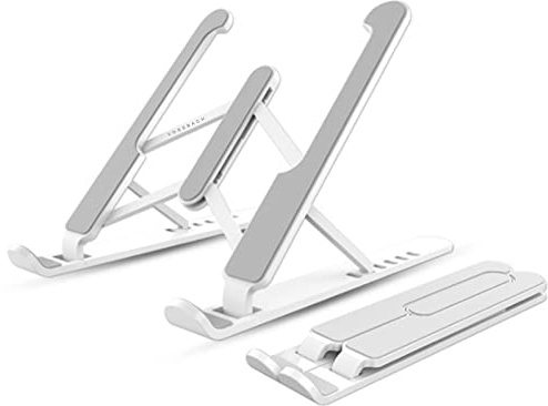 VOSSBACH Notebook Ständer Faltbar Laptop Stand Höhenverstellbar Aluminium Verstellbarer Notebookständer Laptophalter (Weiß)