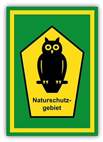 tradercat Naturschutzgebiet Schild Aufkleber aus Vinyl Schilder Naturschutz gebiet Sticker mit UV-Schutz Natur Schutzgebiet Hinweisschilder Naturschutz Warnzeichen (AUFKLEBER | 42 x 30 cm)