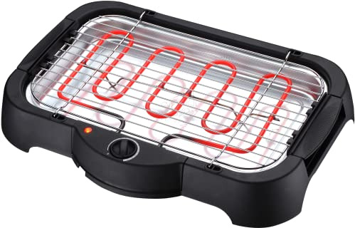 tepro Elektrogrill Louisville, Tischgrill für Nutzung im Außenbereich, Leistung max. 2000 W, Grillrost ca. 41 x 24,5 cm, Maße ca. 50 x 35 x 8 cm, Schwarz