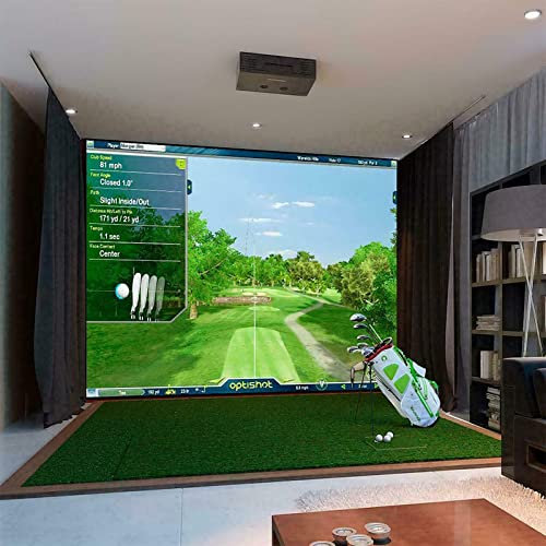 TEHONGMAI Indoor Golf Simulator - HD Impact Screen, Heavy Duty Driving Net for Home Practice