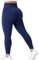ZAAYO Damen Gym Leggings Sport Booty Scrunch Butt High Waist Seamless Yoga Hosen, Blau M