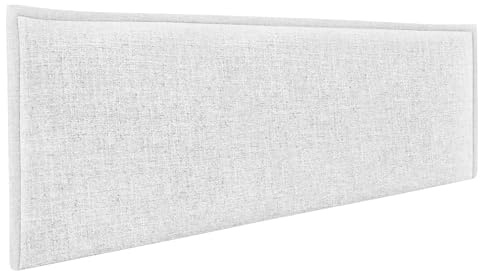 DHOME Plain Natural Leinen Kopfteil mit Einfassung gepolstertes Kopfteil Bett Modernes Schlafzimmer TOP Trending (Weiß, 145cm (Betten 120/135/140))
