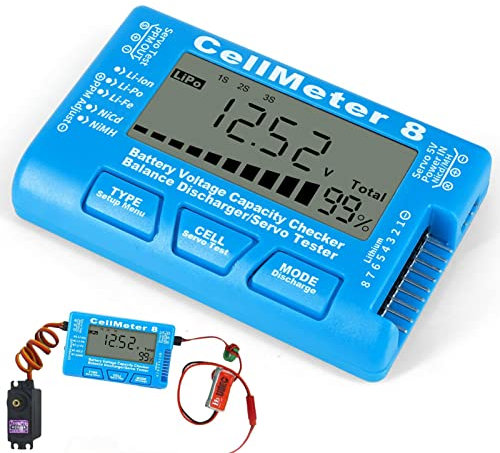 Voltaje Capacidad Batería, Comprobador Capacidad Batería Digital Comprobador Batería Lipo, Comprobador Voltaje Doméstico para LiPo Life Li-Ion NiCd NiMH