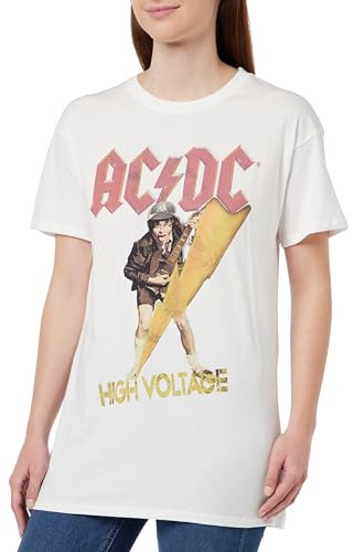 AC/DC Men's MEACDCRTS053 t Shirt, White, S