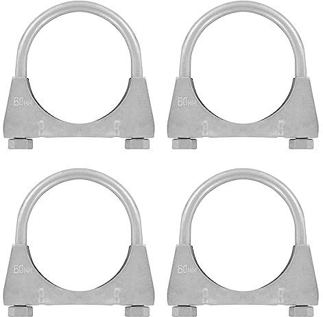Grilindo 4er Set U Bügel Rohrschellen M8 x 60mm extrem belastbare Montageschellen aus verzinktem Stahl (4 Stk. M8 x 60 mm)