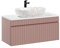 Mobile per lavabo Iconic Rose, 100 cm, pensile per lavabo sospeso, piano o lavabo incluso, colore rosa opaco (con piano di lavoro)