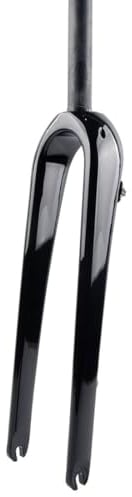 HIMALO 700C Road Bike Fork Gravel Carbon Fiber Rigid Fork Disc Brake 1-1/8 Straight/Tapered Front Fork QR 9 * 100mm (Color : Glossy black, Size : Straight)