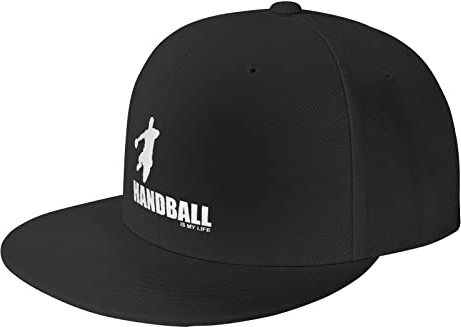 RFSHOP Handball Silhouette Trucker Hat, Flat Bill Caps Baseball Cap Dad Hat für Männer Frauen Schwarz