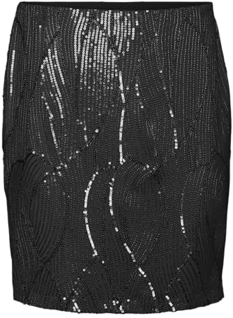 VERO MODA Damen VMELLEN HW Short Skirt JRS Minirock, Black, 40